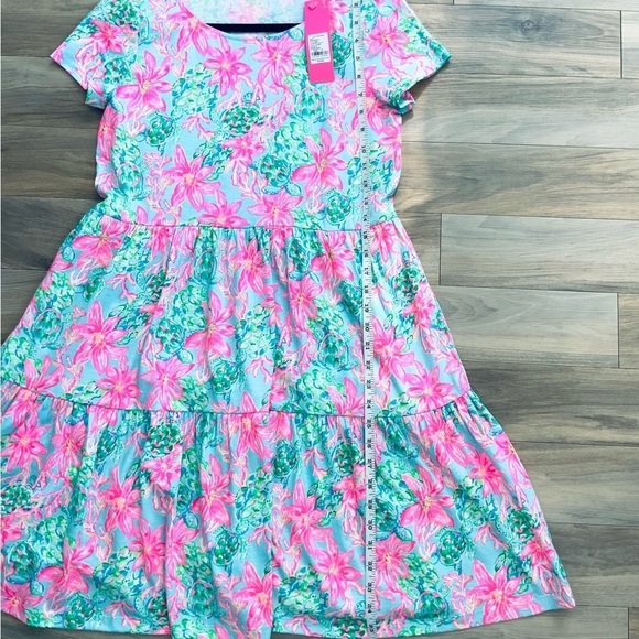 Lilly Pulitzer Geanna Short Sleeve Dress Surf Blue I’m So Shellegant - Picture 6 of 6